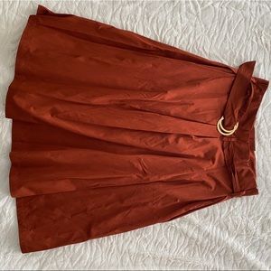 Zara women’s burnt orange midi skirt